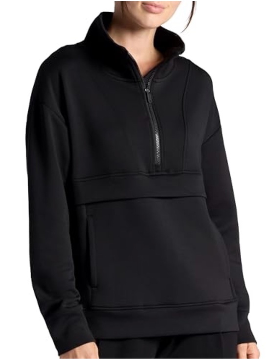 GAIAM Tops - Gaiam Women’s 3X Black Scuba Quarter Zip Popover Pullover Stretch Tunic